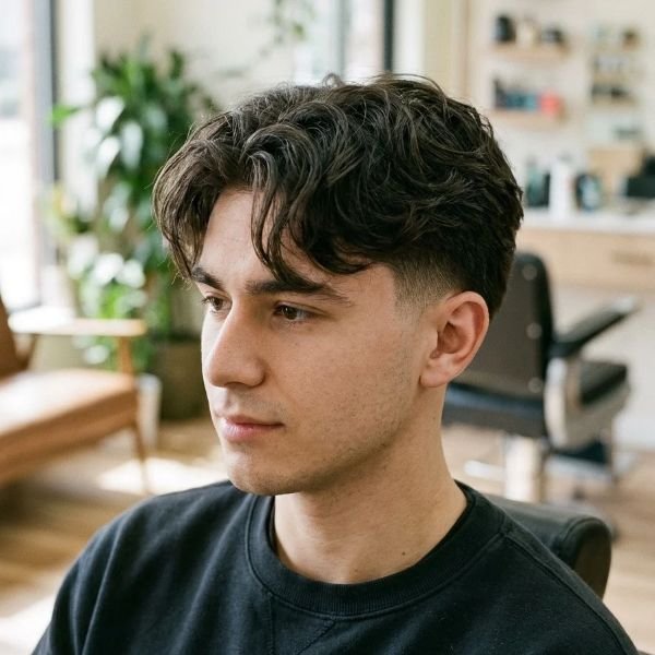 4. Textured Middle Part Mid Taper
