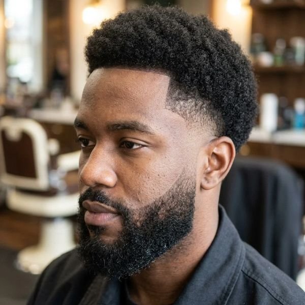 Afro Mid Taper with Beard Connect