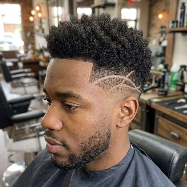 Afro Mid Taper with Design