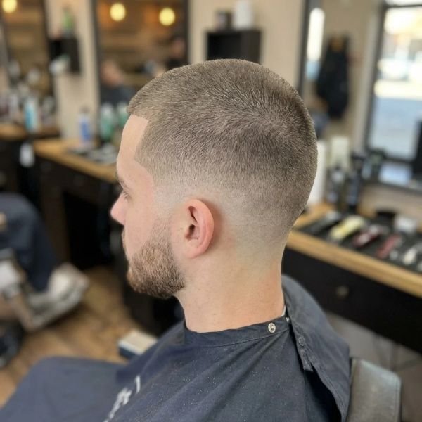 Burr Cut with Mid Taper Fade