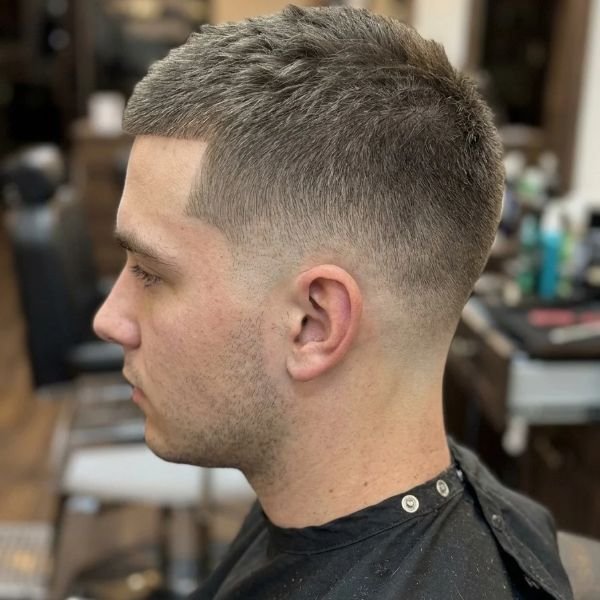 Textured Buzz with Mid Taper Fade